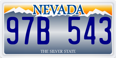 NV license plate 97B543