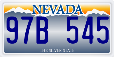 NV license plate 97B545