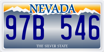 NV license plate 97B546