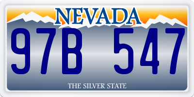 NV license plate 97B547