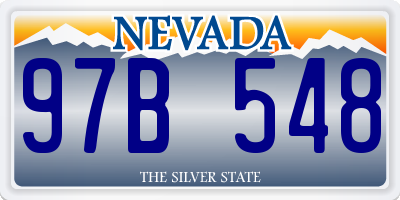 NV license plate 97B548