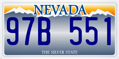 NV license plate 97B551