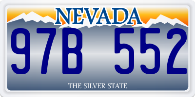 NV license plate 97B552