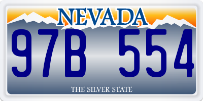 NV license plate 97B554