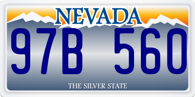 NV license plate 97B560
