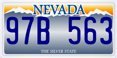 NV license plate 97B563