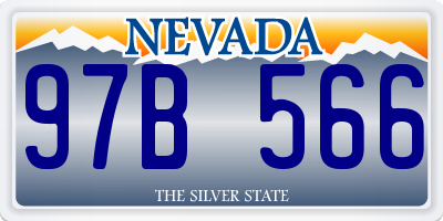 NV license plate 97B566