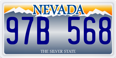 NV license plate 97B568