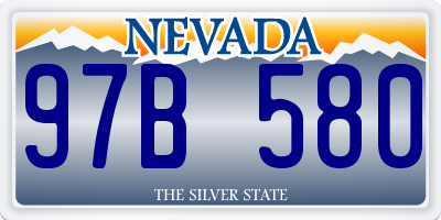 NV license plate 97B580