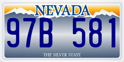 NV license plate 97B581