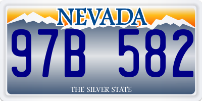 NV license plate 97B582