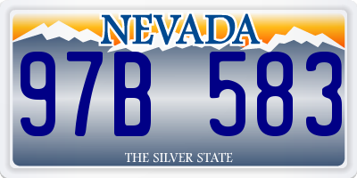 NV license plate 97B583