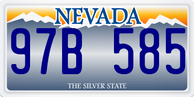 NV license plate 97B585