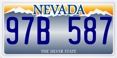 NV license plate 97B587