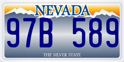 NV license plate 97B589