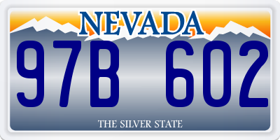 NV license plate 97B602