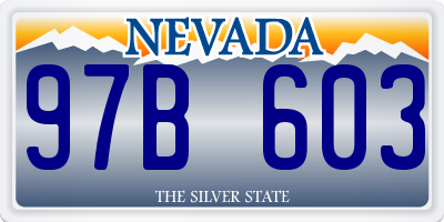 NV license plate 97B603