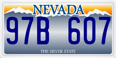 NV license plate 97B607