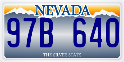 NV license plate 97B640