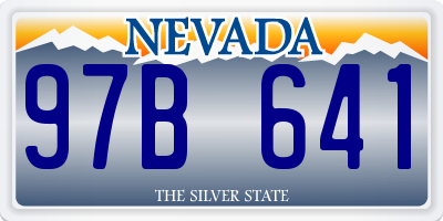 NV license plate 97B641