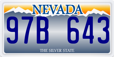 NV license plate 97B643
