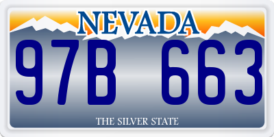 NV license plate 97B663