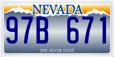NV license plate 97B671