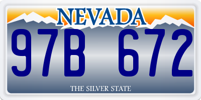 NV license plate 97B672