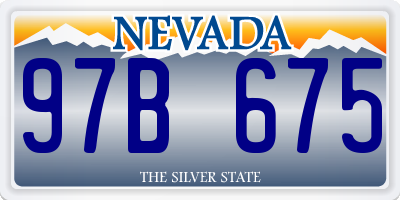 NV license plate 97B675