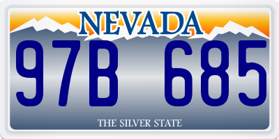 NV license plate 97B685