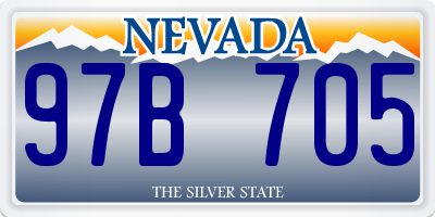 NV license plate 97B705