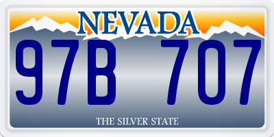 NV license plate 97B707