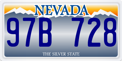 NV license plate 97B728