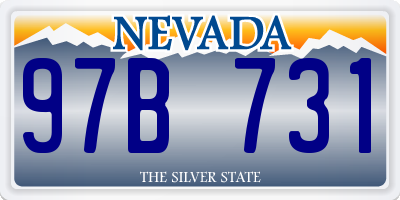 NV license plate 97B731