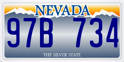 NV license plate 97B734