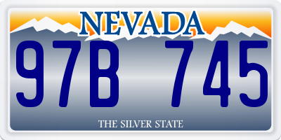 NV license plate 97B745