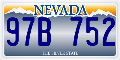 NV license plate 97B752