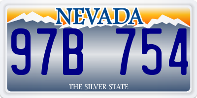 NV license plate 97B754