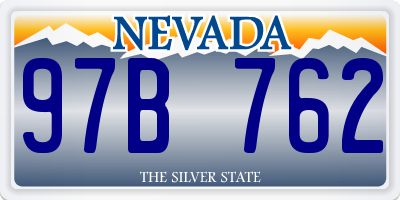 NV license plate 97B762