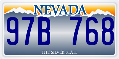 NV license plate 97B768