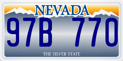 NV license plate 97B770