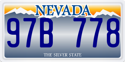 NV license plate 97B778