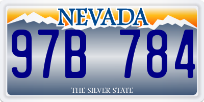 NV license plate 97B784