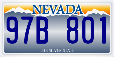 NV license plate 97B801