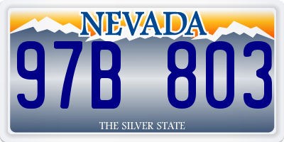 NV license plate 97B803