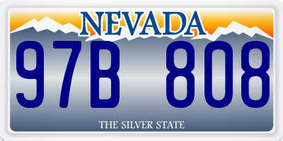 NV license plate 97B808