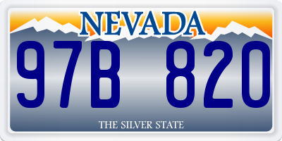 NV license plate 97B820