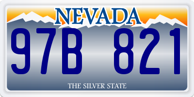 NV license plate 97B821