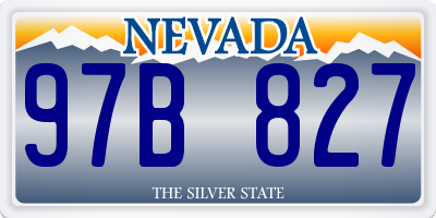 NV license plate 97B827