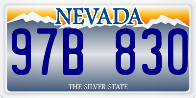 NV license plate 97B830
